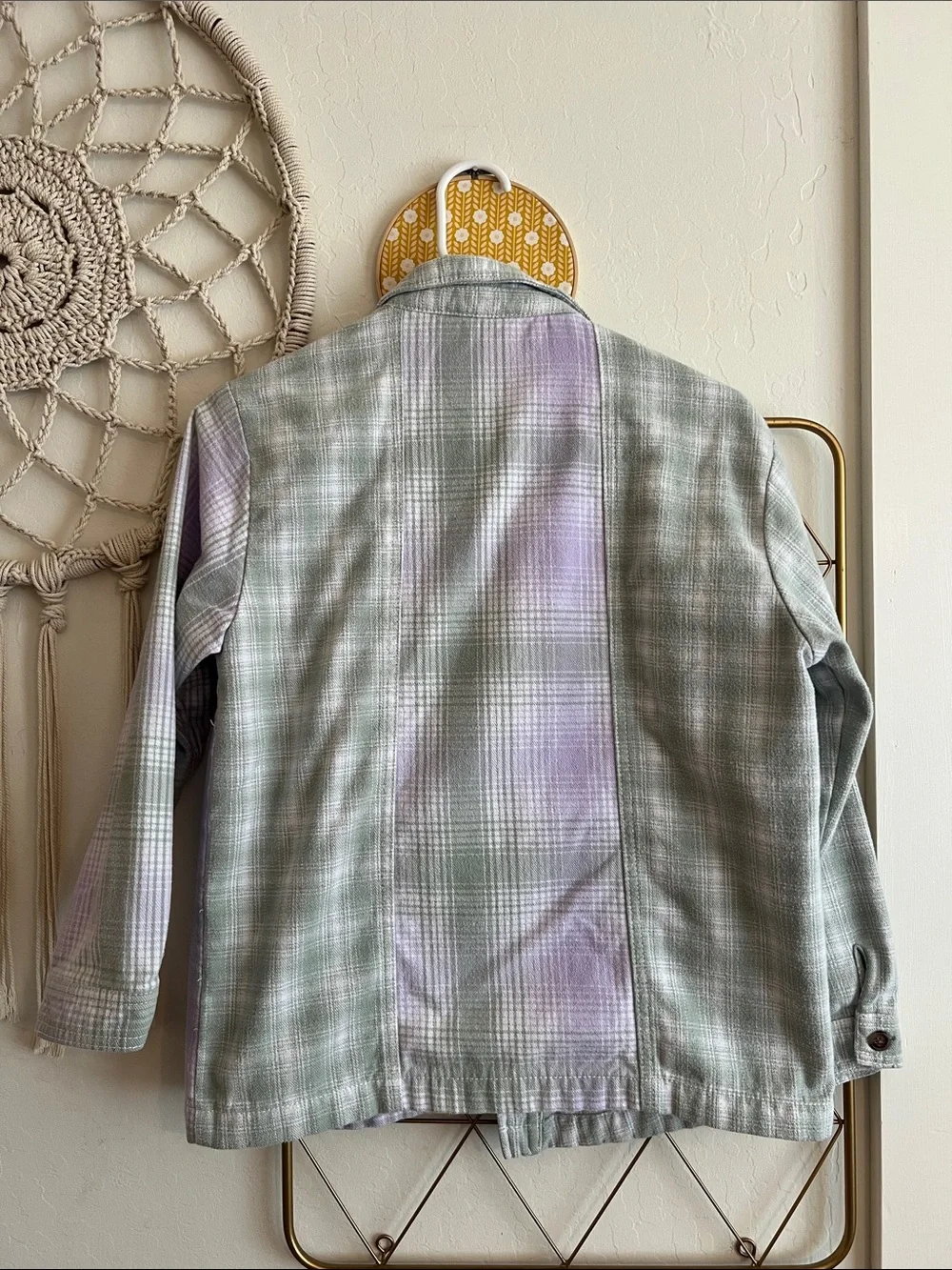 L (10/12) | Wonder Nation Plaid Shacket in Light Green & Lavender
